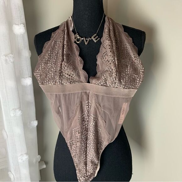 Victoria's Secret Other - Victoria’s Secret lace one piece body shirt with criss cross back straps size M